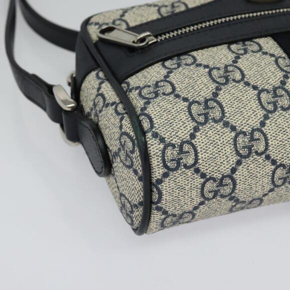 GUCCI GG Supreme Sherry Line Shoulder Bag Pvc Navy Red - Picture 10 of 16